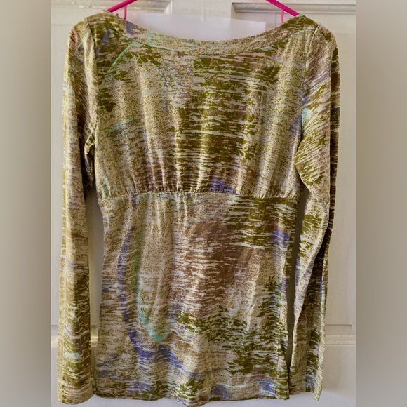 Free People artsy mustard/khaki/colorful Babydoll Tunic/Mini oversized M - Picture 7 of 8